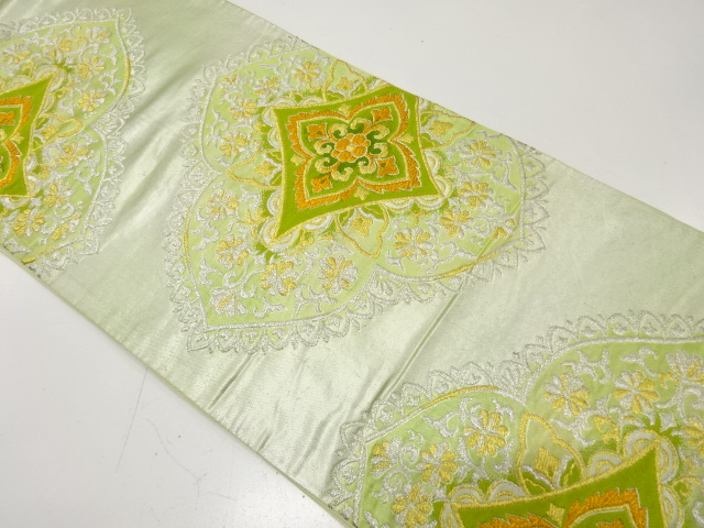 JAPANESE KIMONO / ANTIQUE FUKURO OBI / SILK / WOVEN FLOWER CREST